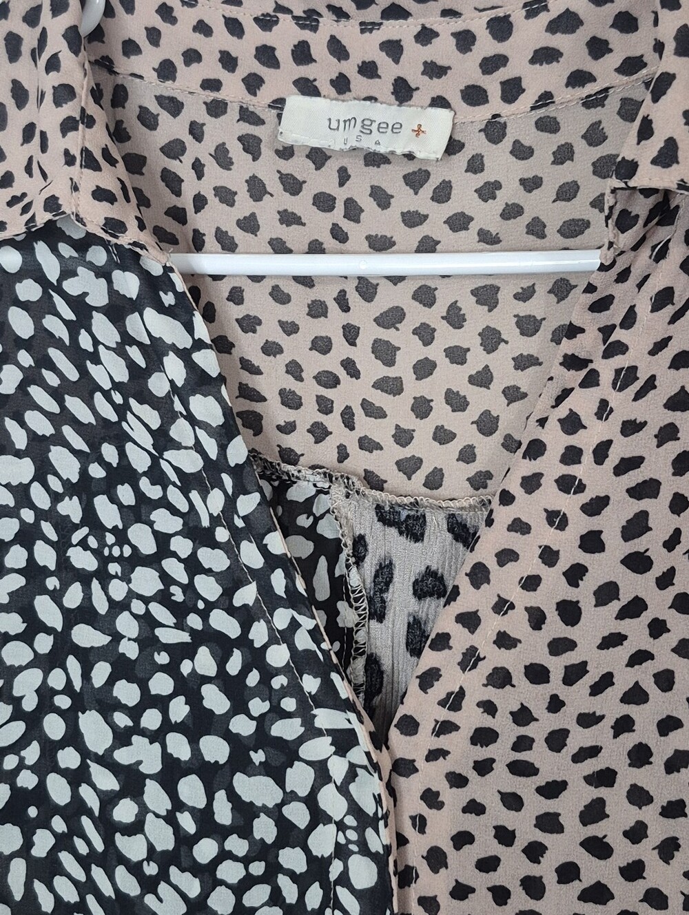 Umgee Patchwork Animal Print Button-Up Tunic / Dress Size 2XL - Picture 5 of 8